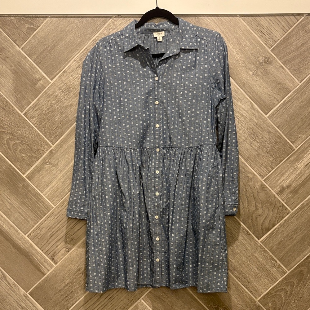 J. Crew Blue Button-Down Dress